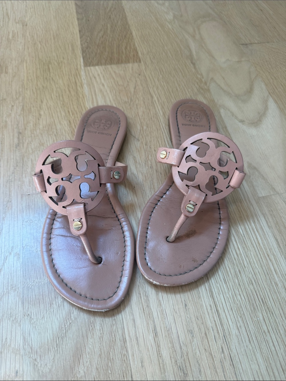Tory Burch Nude Pink Miller Thong Sandals